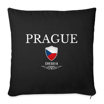 Prague Czech Republic, souvenir Prague - Sofa pillowcase 17,3'' x 17,3'' (45 x 45 cm) - black - Front