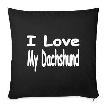 Dachshund - Sofa pillowcase 17,3'' x 17,3'' (45 x 45 cm) - black - Front