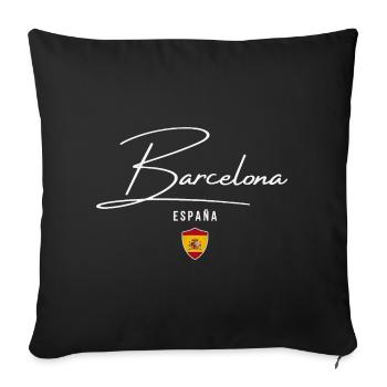 Barcelona, Spanien, elegantes Design - Sofakissenbezug 45 x 45 cm - Schwarz - Vorne
