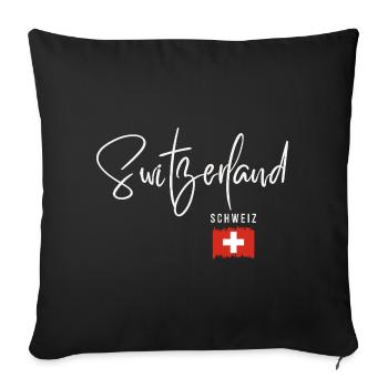 Racines suisses, j’adore la Suisse - Housse de coussin décorative 45 x 45 cm - noir - Devant