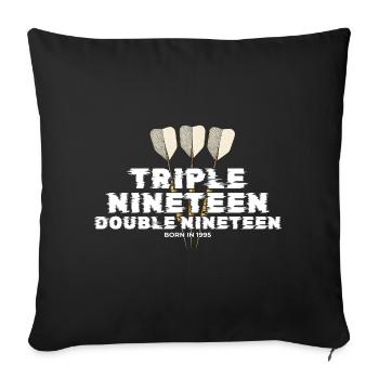 Paiement des fléchettes vintage 1995 - Housse de coussin décorative 45 x 45 cm - noir - Devant