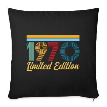 1970er Geburtstag geboren in 1970 Vintage-Retro-Geschenk - Sofakissenbezug 45 x 45 cm - Schwarz - Vorne
