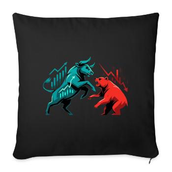 Bulls vs Bears Stock Market Fight Stocks Gift - Sofa pillowcase 17,3'' x 17,3'' (45 x 45 cm) - black - Front