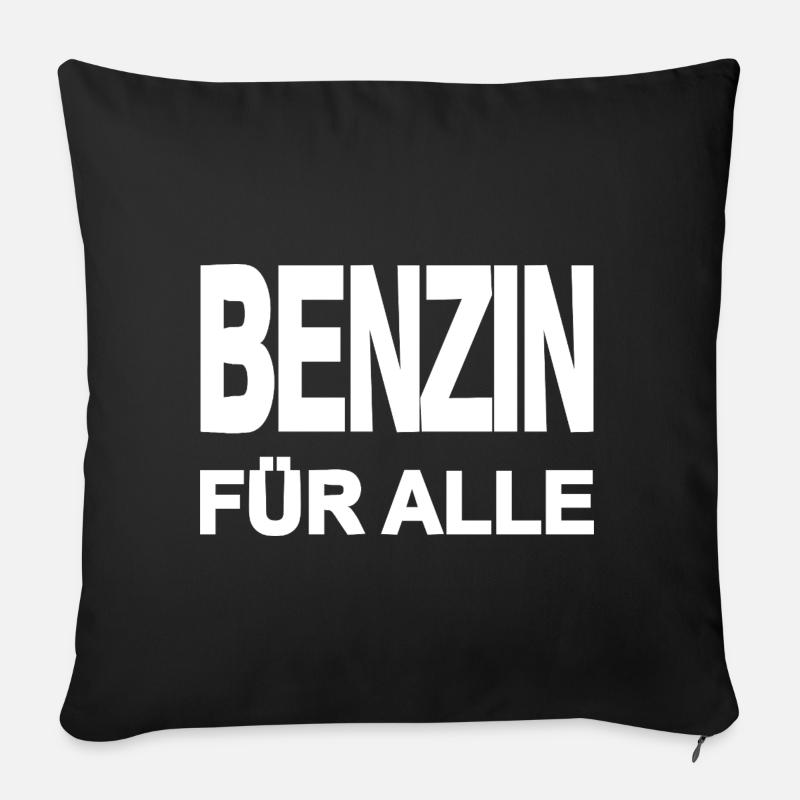 Benzin - Sofakissenbezug 45 x 45 cm - Schwarz
