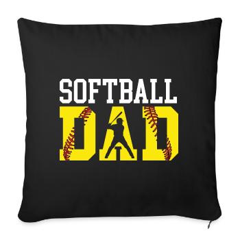 Softball Papa Loud Proud Tenue de Soutien pour le jour de match - Housse de coussin décorative 45 x 45 cm - noir - Devant