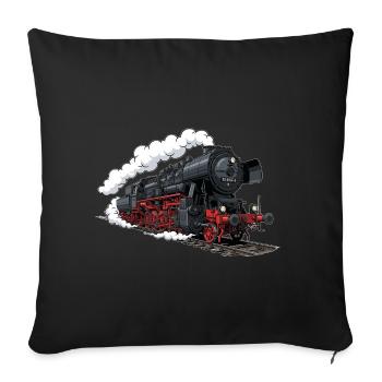 Steam locomotive 52 8154 - Sofa pillowcase 17,3'' x 17,3'' (45 x 45 cm) - black - Front