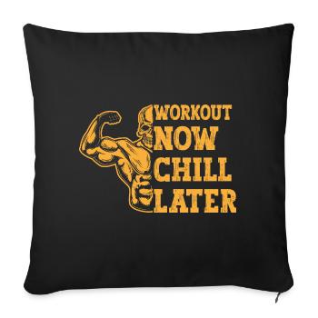 Motivation fitness Entraînement de bodybuilder maintenant pause - Housse de coussin décorative 45 x 45 cm - noir - Devant
