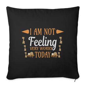 Not feeling workly sloth - Sofa pillowcase 17,3'' x 17,3'' (45 x 45 cm) - black - Front