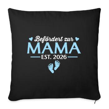 Promue maman lors de la baby shower 2026 - Housse de coussin décorative 45 x 45 cm - noir - Devant