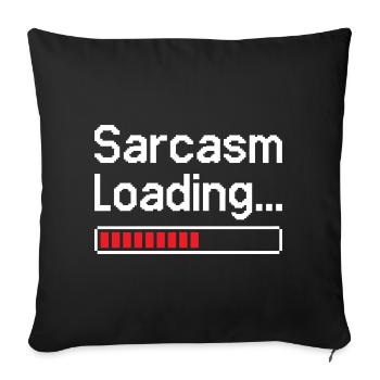 Statut de chargement du sarcasme - Housse de coussin décorative 45 x 45 cm - noir - Devant