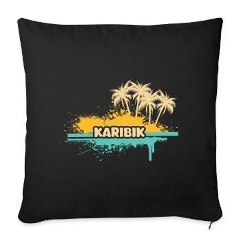 Vacation Caribbean - Sofa pillowcase 17,3'' x 17,3'' (45 x 45 cm) - black - Front