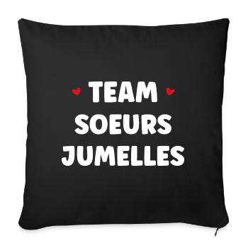 Team Soeurs Jumelées - Housse de coussin décorative 45 x 45 cm - noir - Devant
