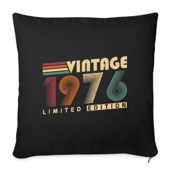 Vintage 1976 Vintage Birthday Gift - Sofa pillowcase 17,3'' x 17,3'' (45 x 45 cm) - black - Front