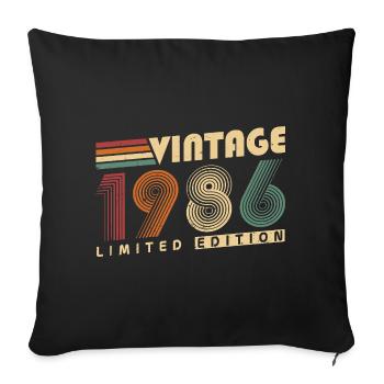 Vintage 1986 Vintage Birthday Gift - Sofa pillowcase 17,3'' x 17,3'' (45 x 45 cm) - black - Front