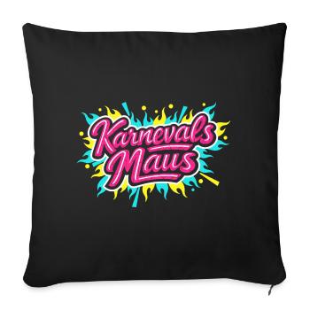 Karnevalsmaus Lustig Süß Party Geschenk - Sofakissenbezug 45 x 45 cm - Schwarz - Vorne
