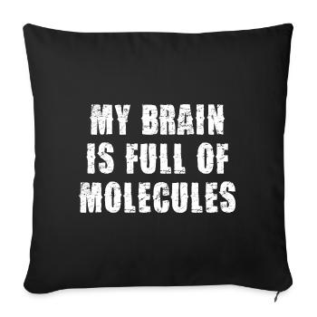 Brain full of molecules - Sofa pillowcase 17,3'' x 17,3'' (45 x 45 cm) - black - Front