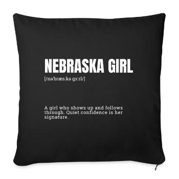 Nebraska Girl Courageous Determination - Sofa pillowcase 17,3'' x 17,3'' (45 x 45 cm) - black - Front