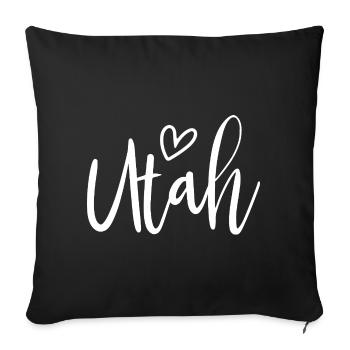 Utah Heart Women's Love Utah - Sofakissenbezug 45 x 45 cm - Schwarz - Vorne