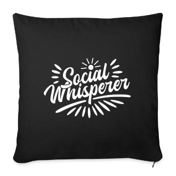 Citation d’assistant social Whisperer Assistant social - Housse de coussin décorative 45 x 45 cm - noir - Devant