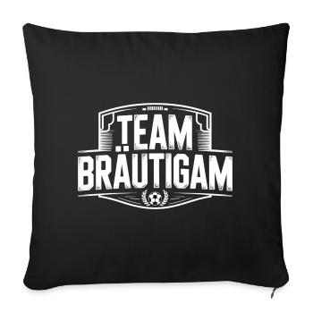 Équipe du marié Football Enterrement de vie de garçon Équipe de mariage - Housse de coussin décorative 45 x 45 cm - noir - Devant