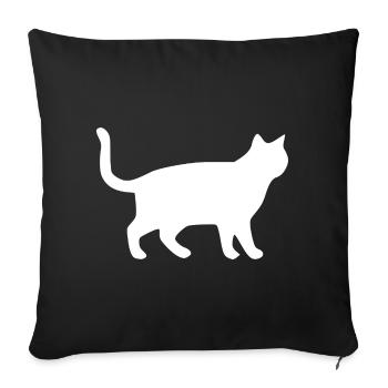 Cadeau Silhouettes de chats chats blancs - Housse de coussin décorative 45 x 45 cm - noir - Devant