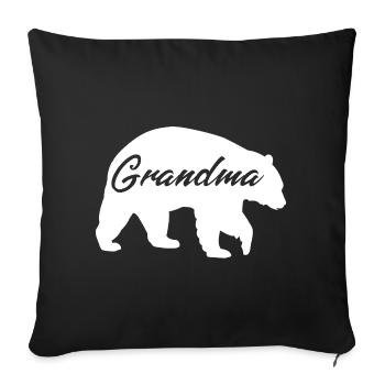 Grandma Bear Cute Gift Shirt - Sofa pillowcase 17,3'' x 17,3'' (45 x 45 cm) - black - Front