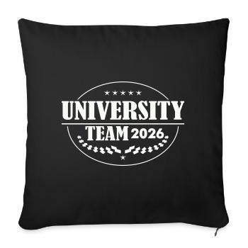 Emblème de l’équipe universitaire 2026 - Housse de coussin décorative 45 x 45 cm - noir - Devant