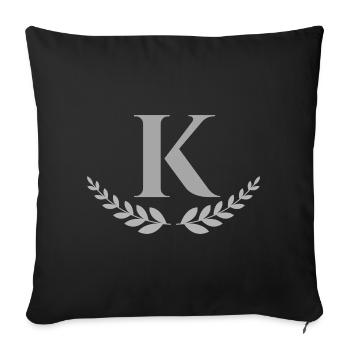 K - Sofa pillowcase 17,3'' x 17,3'' (45 x 45 cm) - black - Front