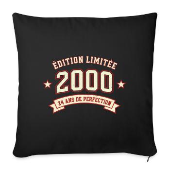 Édition limitée 2000 - 24 ans de perfection - Housse de coussin décorative 45 x 45 cm - noir - Devant