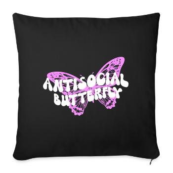 Inspiring butterfly fan graphic - Sofa pillowcase 17,3'' x 17,3'' (45 x 45 cm) - black - Front