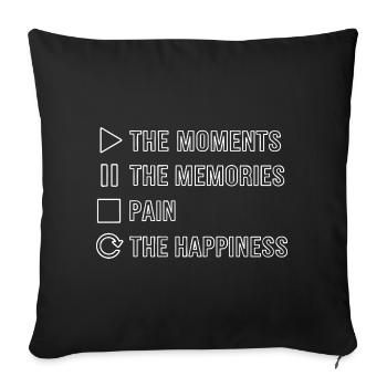Pleine conscience, moments, souvenirs, bonheur - Housse de coussin décorative 45 x 45 cm - noir - Devant