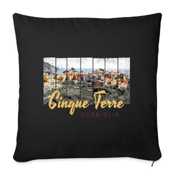 Cinque Terre Corniglia Riomaggiore Italien Vintage - Sofakissenbezug 45 x 45 cm - Schwarz - Vorne