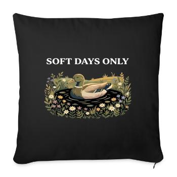 Duck in Bloom: Soft Days Cottagecore Farm - Sofa pillowcase 17,3'' x 17,3'' (45 x 45 cm) - black - Front