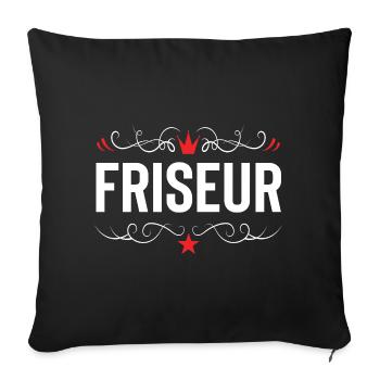 Friseur Beruf - Sofakissenbezug 45 x 45 cm - Schwarz - Vorne