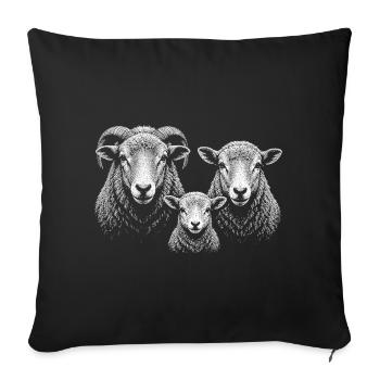 sheep - Sofa pillowcase 17,3'' x 17,3'' (45 x 45 cm) - black - Front