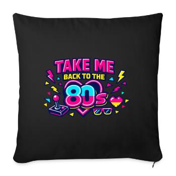 Zurück in die 80er Neon - Sofakissenbezug 45 x 45 cm - Schwarz - Vorne