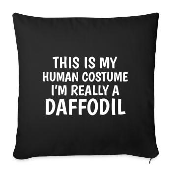 Costume humain de jonquille - Housse de coussin décorative 45 x 45 cm - noir - Devant