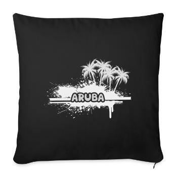 Aruba als Palmen - Sofakissenbezug 45 x 45 cm - Schwarz - Vorne