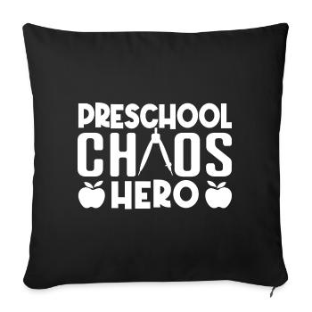 Enseignante de maternelle Chaos Héros Enseignante de garderie - Housse de coussin décorative 45 x 45 cm - noir - Devant