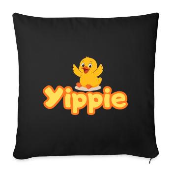 Yippie Duck - Sofa pillowcase 17,3'' x 17,3'' (45 x 45 cm) - black - Front