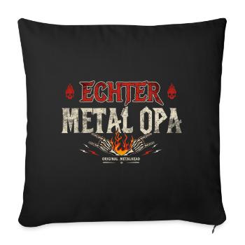 Echter Metal Opa Heavy Metal Geschenk - Sofakissenbezug 45 x 45 cm - Schwarz - Vorne