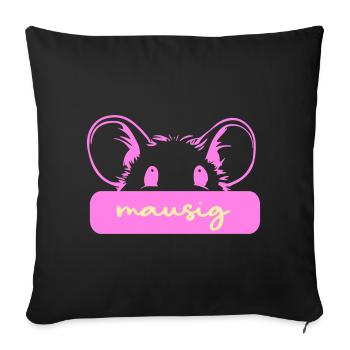 Cute Mouse - Sofa pillowcase 17,3'' x 17,3'' (45 x 45 cm) - black - Front