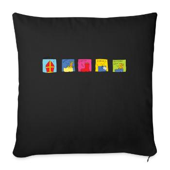 Sinterklaas vijf op rij (2 van 2) - Sofa pillowcase 17,3'' x 17,3'' (45 x 45 cm) - black - Front