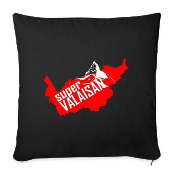 Super Valaisan des Alpes - Housse de coussin décorative 45 x 45 cm - noir - Devant