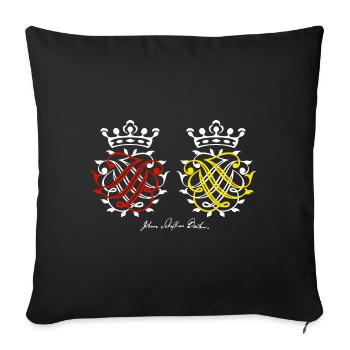 Johann Sebastian Bach seal - Sofa pillowcase 17,3'' x 17,3'' (45 x 45 cm) - black - Front
