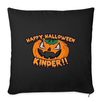 Kuerbis - Happy Halloween Kinder!! - Sofakissenbezug 45 x 45 cm - Schwarz - Vorne