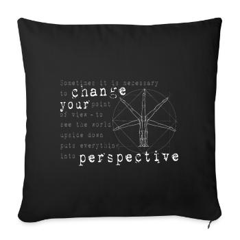 always change your persective Kopfüber gift - Sofa pillowcase 17,3'' x 17,3'' (45 x 45 cm) - black - Front