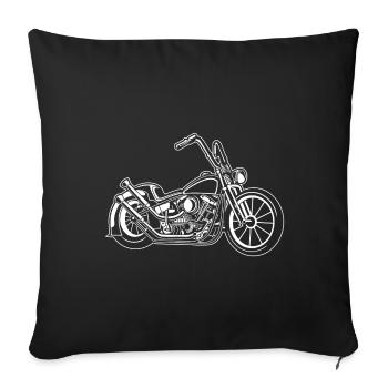 Chopper / Bobber Motorcycle 02_white - Sofa pillowcase 17,3'' x 17,3'' (45 x 45 cm) - black - Front