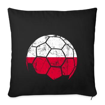 Pologne Ballon de football Football - Housse de coussin décorative 45 x 45 cm - noir - Devant