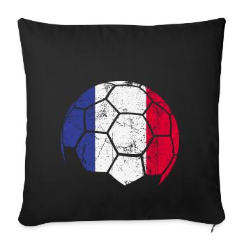 Ballon de football France Football - Housse de coussin décorative 45 x 45 cm - noir - Devant